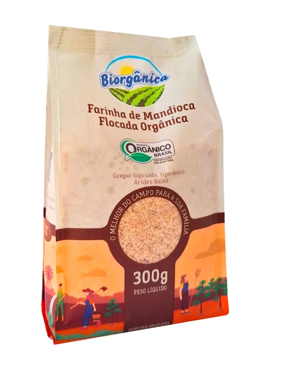 Farinha de Mandioca Flocada Orgânica 300g - BIORGANICA